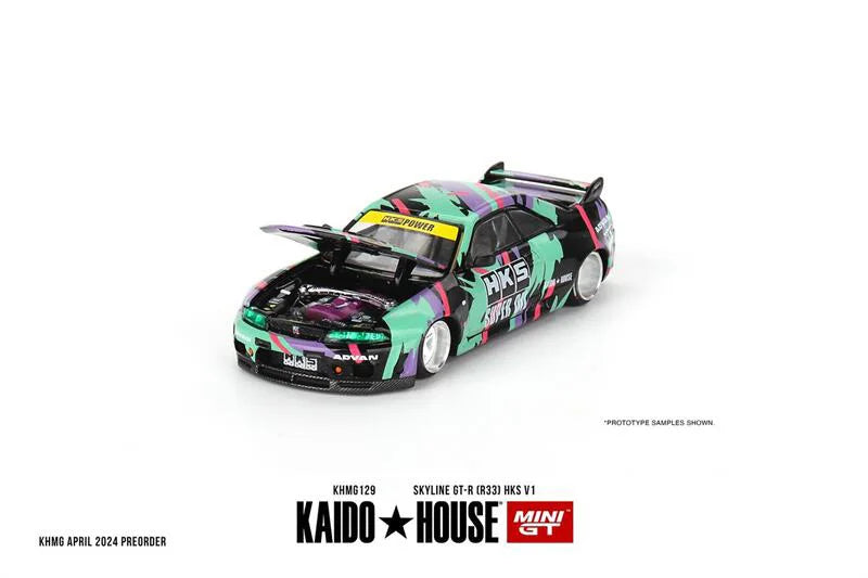 Kaido House x MINI GT 1:64 SKYLINE GT-R (R33) HKS V1 Diecast Model Car