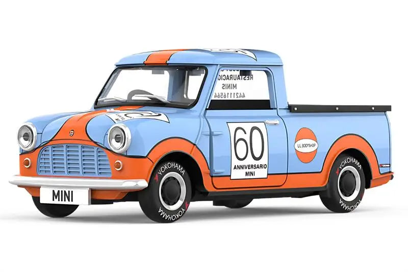 Tiny 1:50 Mini Cooper MK1 #64 / Morris Mini Pickup #60 Orange Blue Diecast Model Car