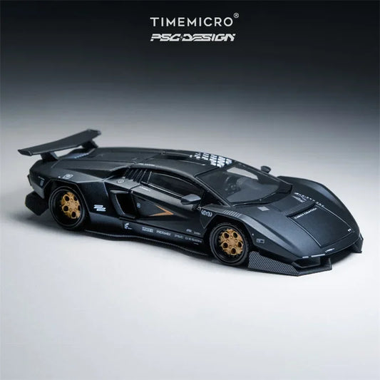 TM Time Micro x PSC DESIGN 1:64 PSC Countach MatteBlack Diecast Model Car