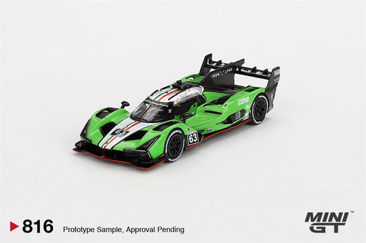 **Pre-Order** MINI GT 1:64 SC63 #63 Iron lynx 2024 IMSA Sebring 12 Hrs Green Diecast Model Car