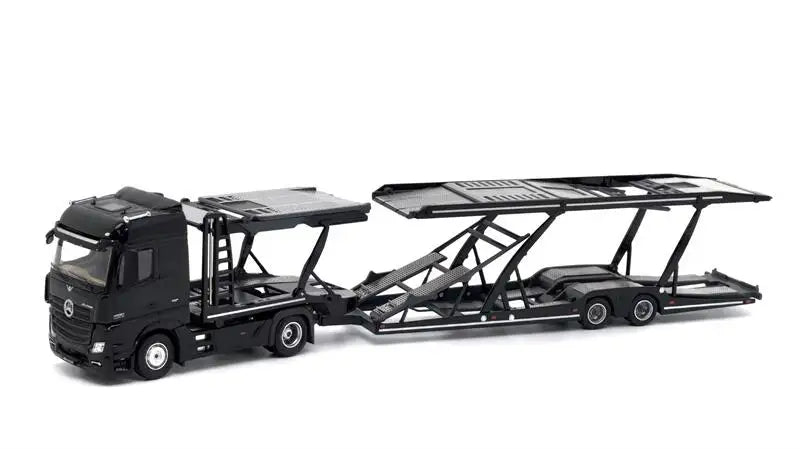 Unique Model × Tiny 1:64 MB Actros Double decker car trailer LHD Diecast Model Car