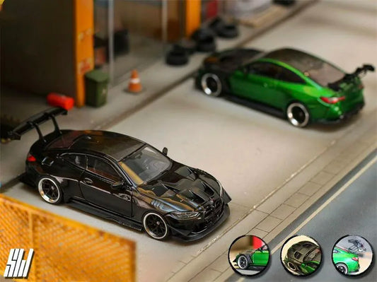 SW 1:64 M4 G82 Flossmann Full Widebody Kit Die-Cast Car Model Miniature Gifts