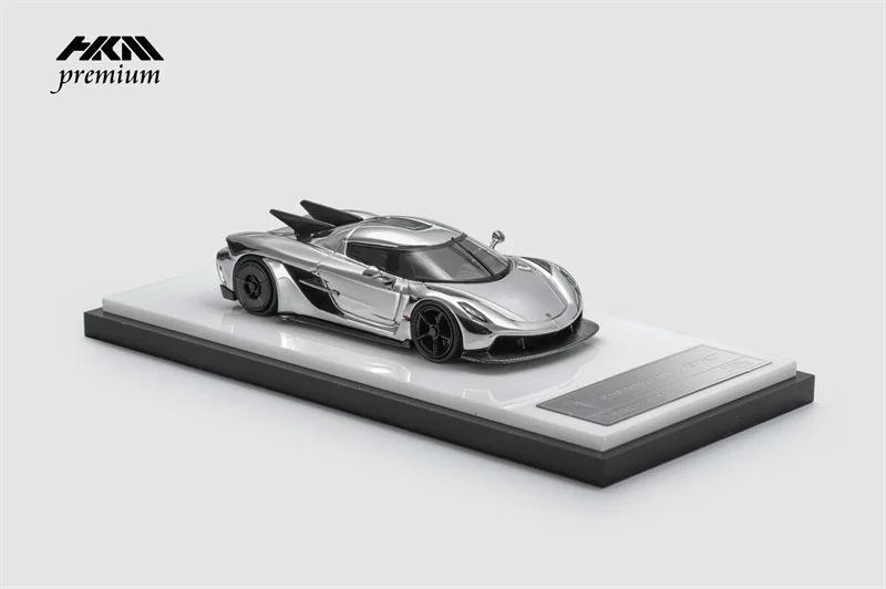 HKM Premium 1:64 Koenigsegg Jesko Attack Chrome Silver Diecast Model Car