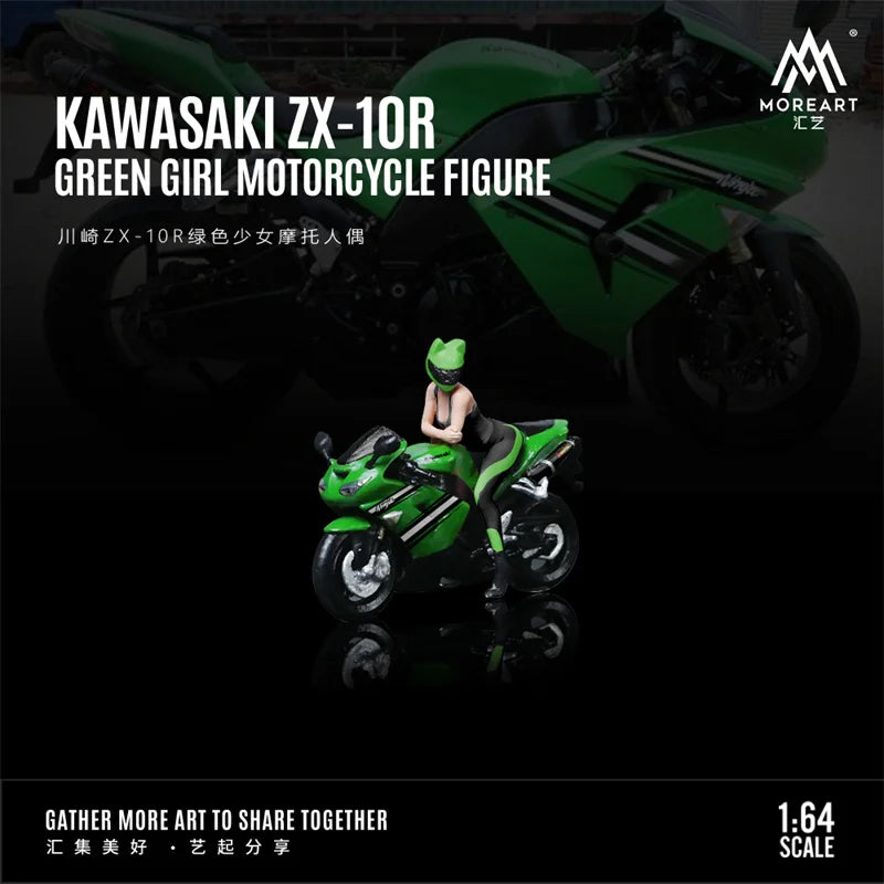 **Pre-Order** MoreArt 1:64  Kawasaki ZX-10R Green Girl Motorcycle Figure