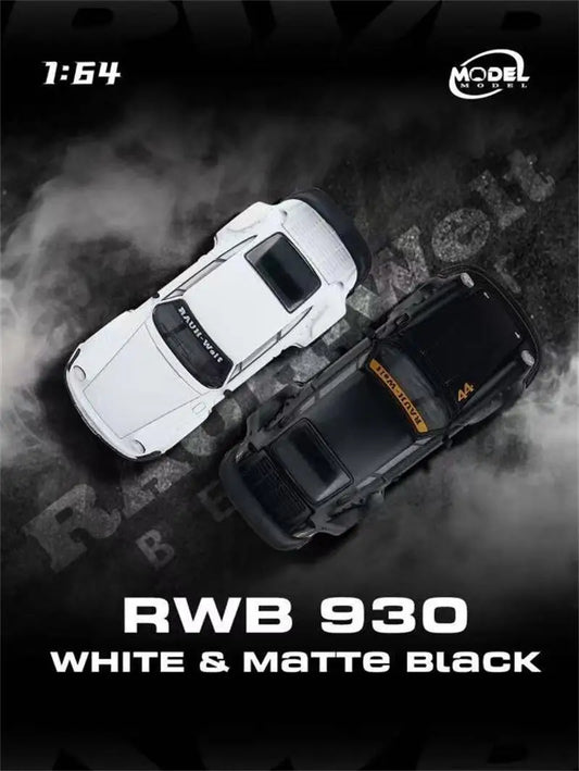 ModelModel 1:64 RWB 993 Stella Artois Matter Black #44 / White Diecast Model Car