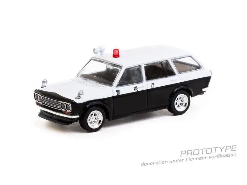 Tarmac Work 1:64 Datsun Bluebird 510 Wagon Japan Police Car Diecast Model Car
