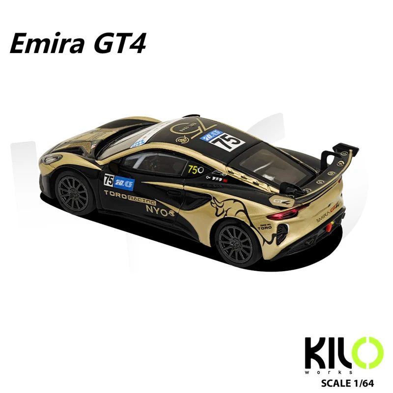 KILO 1:64 EMIRA GT4 LKL TEAM TORO NO.75 2023 Macau Race Winner Die-Cast Car Model Miniature Gifts