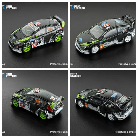 PreSale Mini Station x DCM 1:64 Fiesta ST / Focus RS Block43 Collection Miniature Diecast Metal Model Car