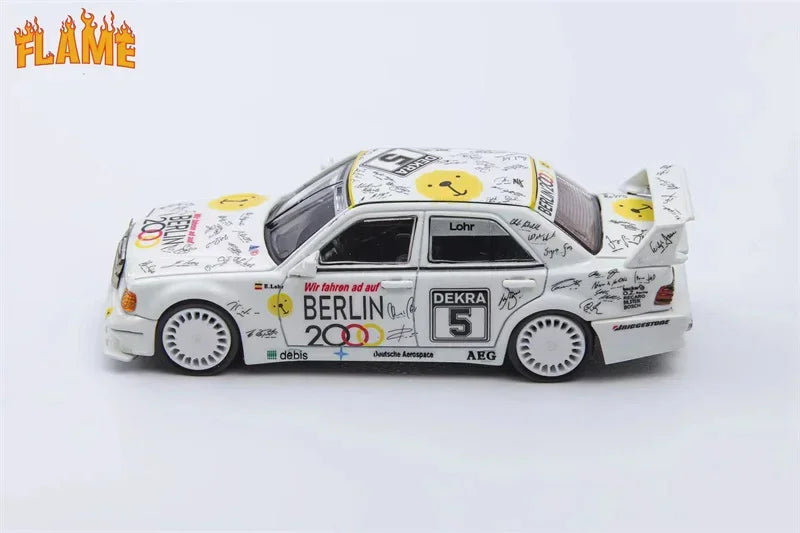 Flame 1:64 190E W201 2.5-16 Evo Berlin 2000 livery #5 White Luminescence limited299 Diecast Model Car
