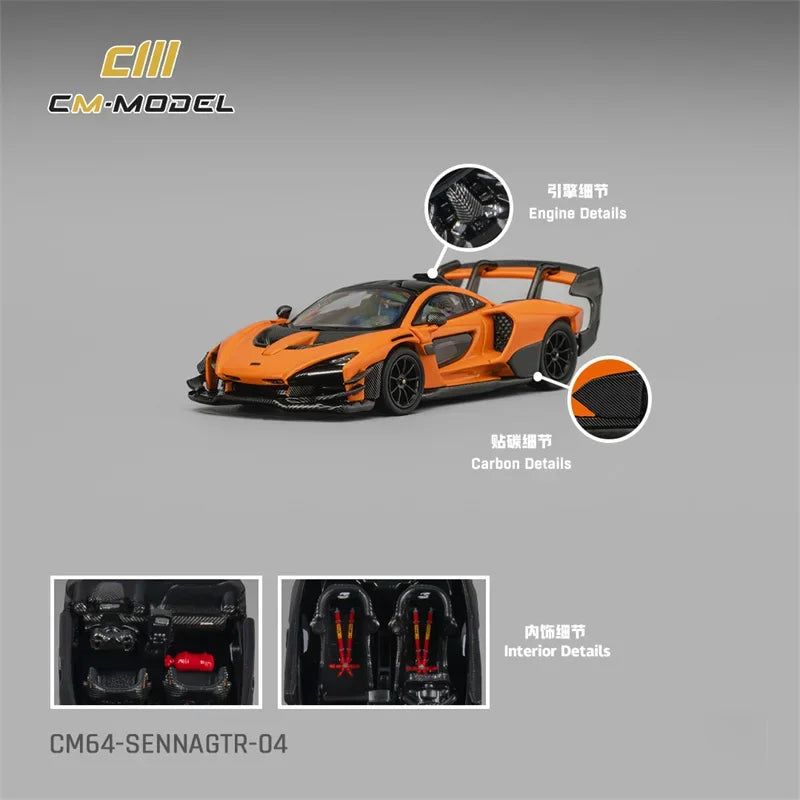 CM MODEL 1:64 Senna Papaya orange Die-Cast Car Model Collection Miniature