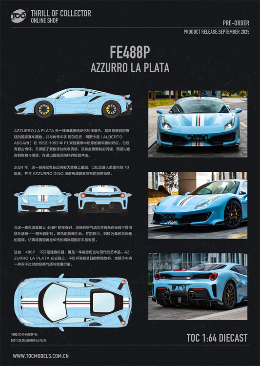 TOC 1:64 FE488P H.K .PURPLE NERO ARGENTO NURBURGRING BLU TOUR DE FRANCE Diecast Model Car