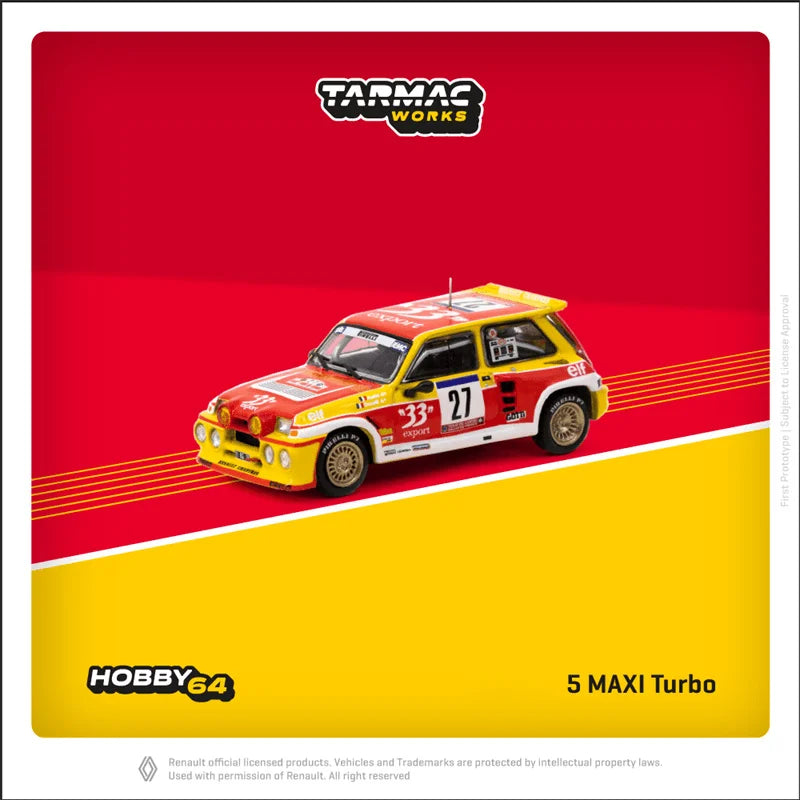 Tarmac Works 1:64 5 MAXI Turbo Tour de Corse #27 Diecast Model Car