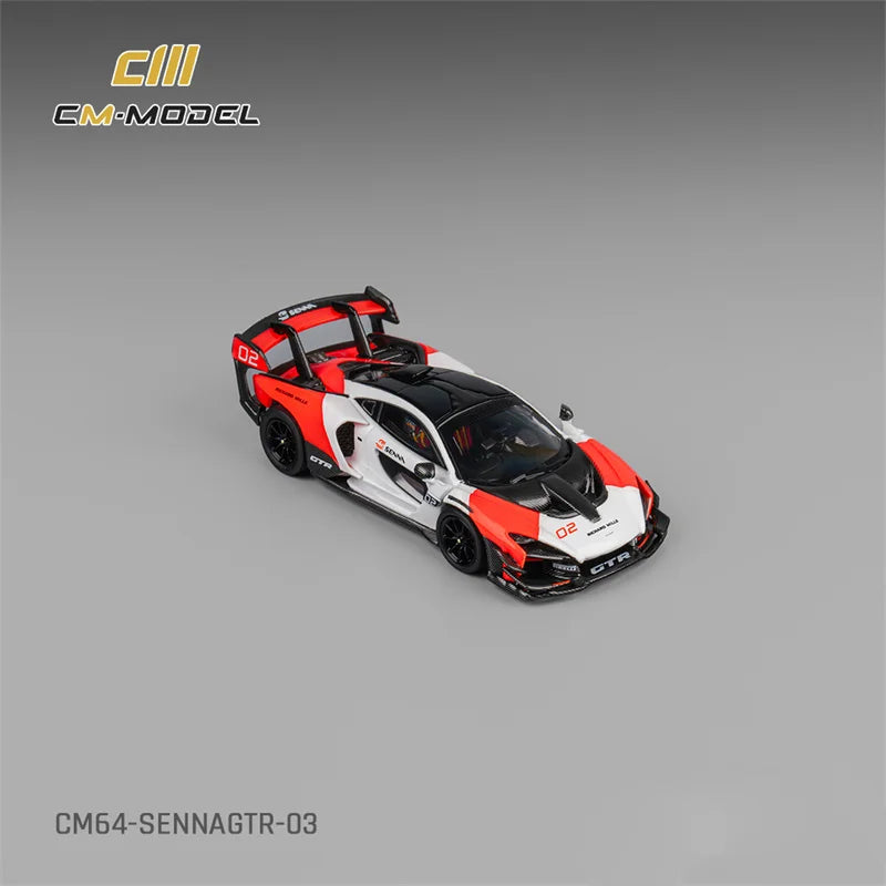 CM MODEL 1:64 SennaGTR White&Red Diecast Model Car
