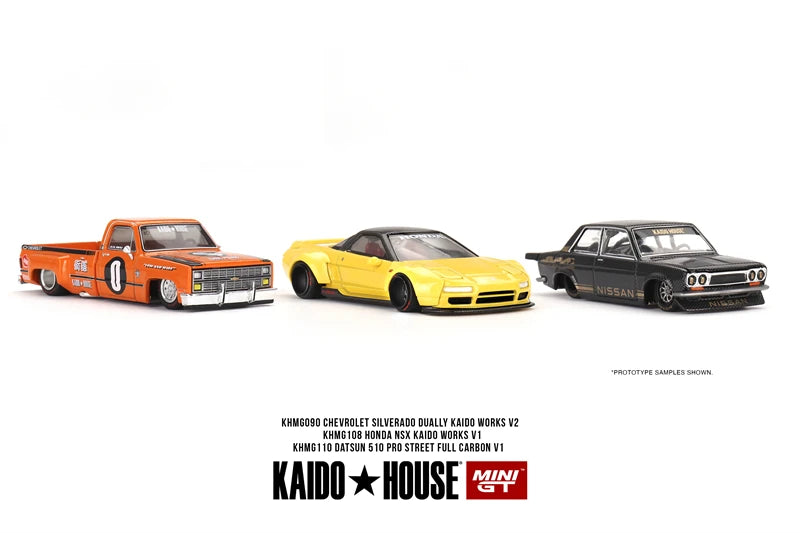 **Pre-Order**Kaido House x MINI GT 1:64 Chevrolet Silverado Dually / NSX / Datsun 510 Kaido WORKS Diecast Model Car