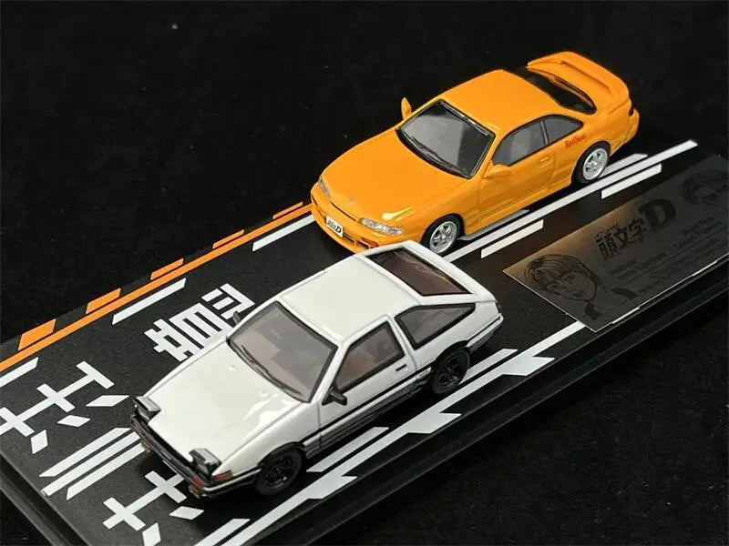 Modeler's 1:64 Vol.19 Initial D set AE86 White + S14 Yellow Diecast Model Car