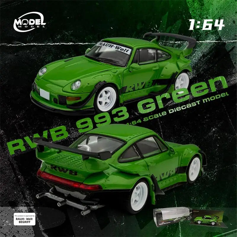 Model Model 1:64 RWB993 Rauh-Welt GT Wing widebody Die-Cast Car Model Miniature Gifts