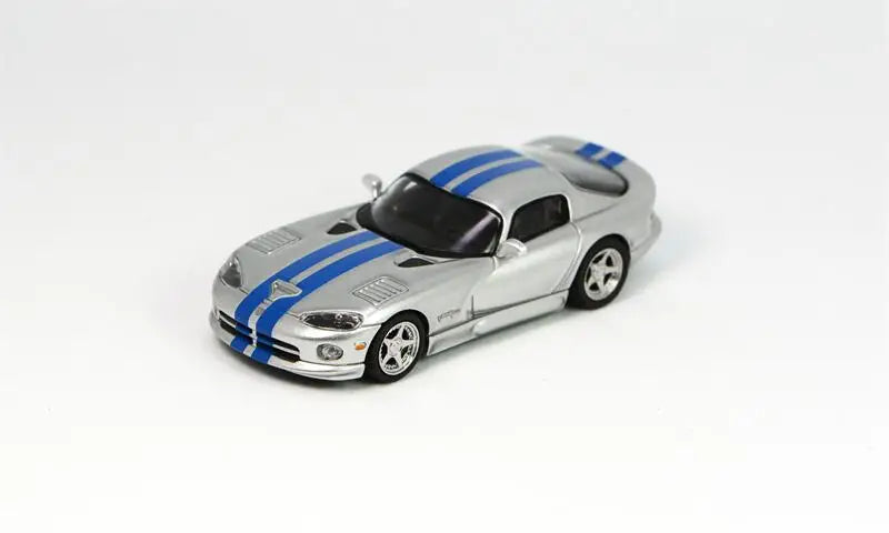 GFCC 1:64 1996 Viper GTS Hardtop Silver Yellow Red Diecast Model Car