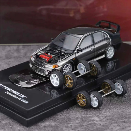 MOTORHELIX 1:64 LANCER EVOLUTION IV electroplate Electroplating grey Diecast Model Car