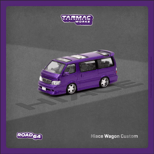 Tarmac Works 1:64 Hiace Wagon Custom Purple Diecast Model Car