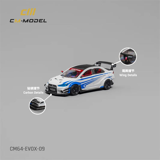 CM MODEL  1:64 Lancer EvoX Varis White Diecast Model Car