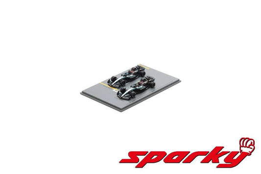 Sparky 1:64 PETRONAS Formula One Team No.44 & No.63 Las Vegas GP 2024 two cars set Diecast Model Car