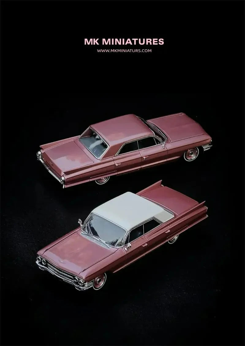 MK Miniatures 1:64 DeVille Pink / White Diecast Model Car