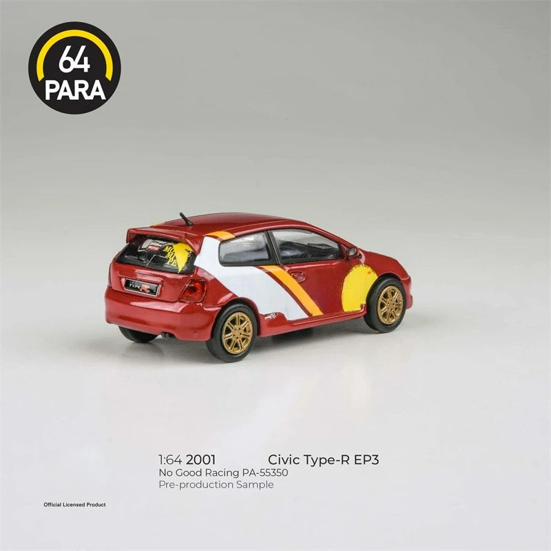Para64 1:64 2023 Civic FL5 Type R Spoon#95 / 2001 Civic EP3 Type R RB Diecast Model Car