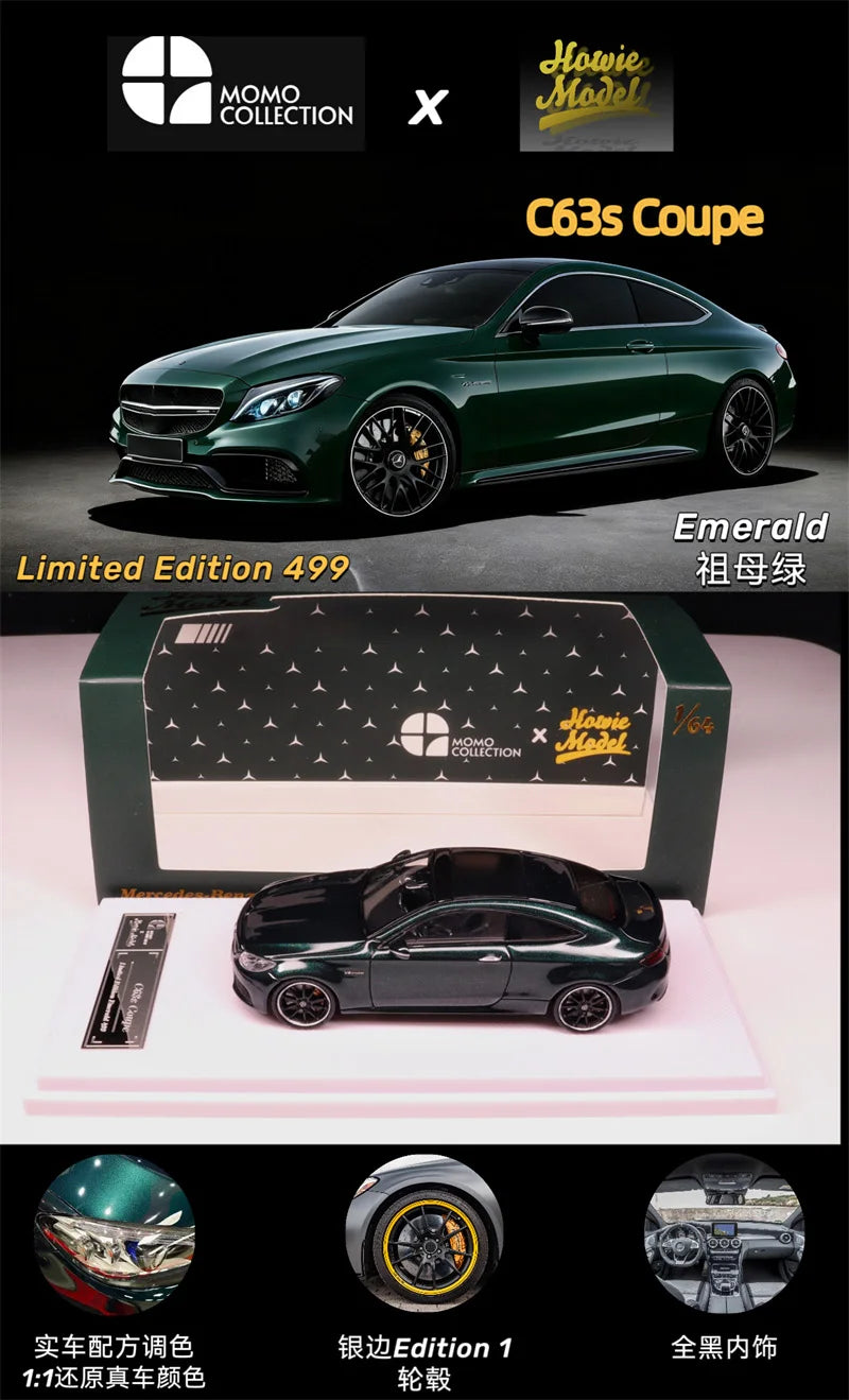 Howie Model x Momo Collection 1:64 C63s W205 green Diecast Model Car