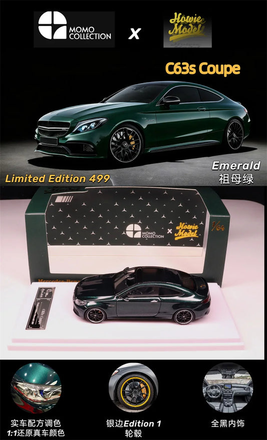 Howie Model x Momo Collection 1:64 C63s W205 green Diecast Model Car