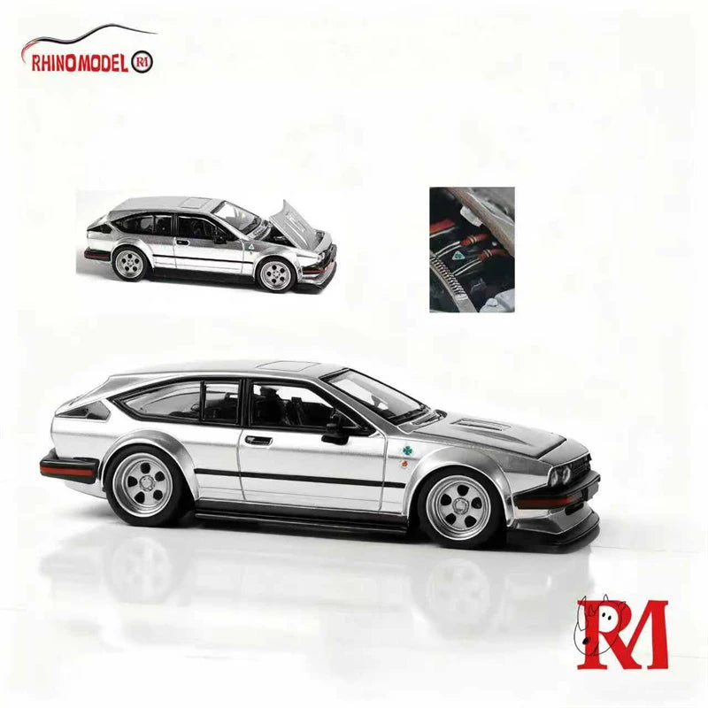 Rhino Model RM 1:64 Alfa Romeo Gtv6 Silver / Gold Diecast Model Car