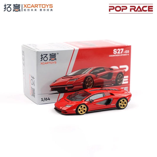 Xcartoys x POP RACE 1:64 LPl 800-4 ROSSO COUNTACH Diecast Model Car