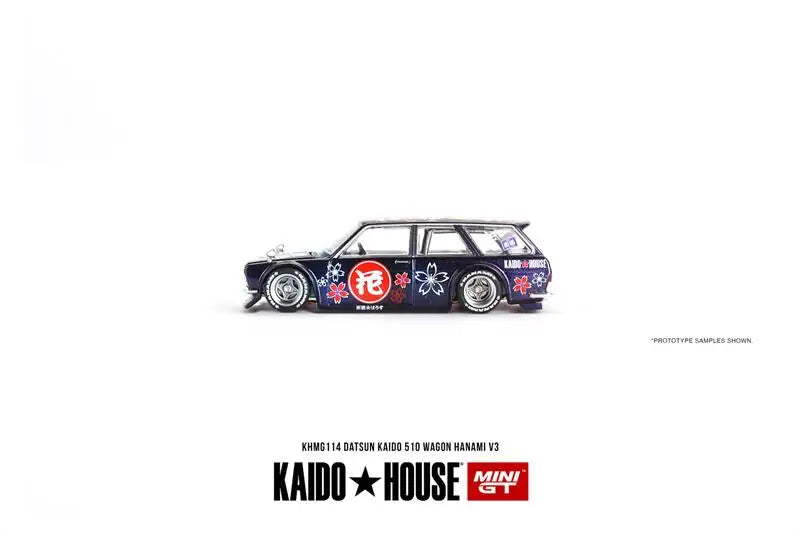 Kaido House x MINI GT 1:64 Datsun KAIDO 510 Wagon Hanami V3 Diecast Model Car