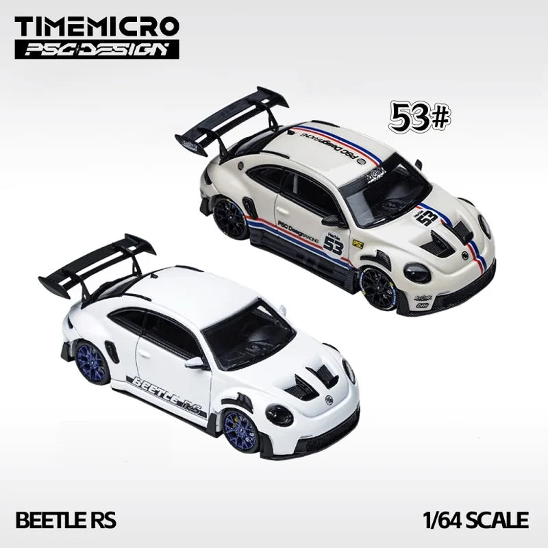 Time Micro × PSC DESIGN 1:64 Beetle RS White / No.53 Diecast Model Car
