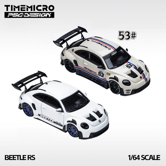Time Micro × PSC DESIGN 1:64 Beetle RS White / No.53 Diecast Model Car