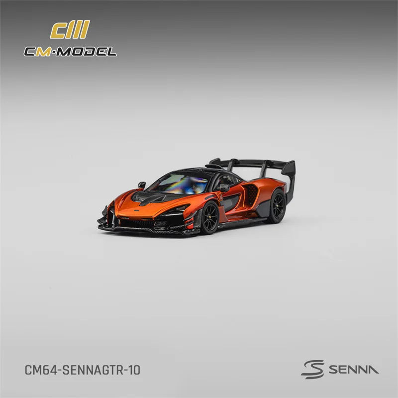 PreSale CM MODEL 1:64 SennaGTR Volcano orange Die-Cast Car Model Collection Miniature