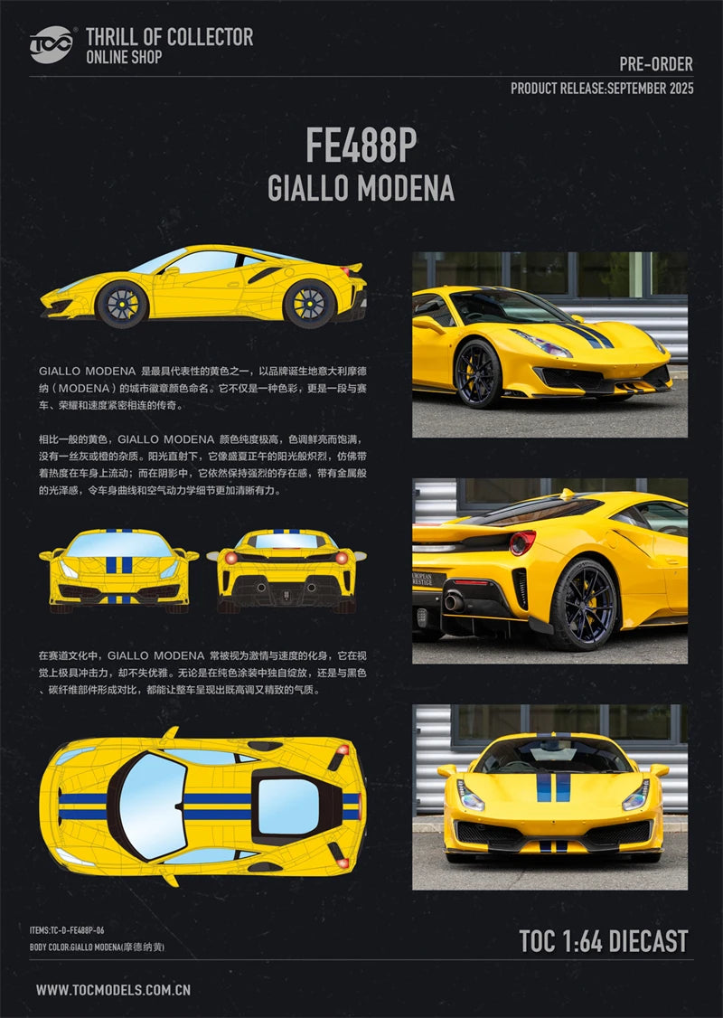 TOC 1:64 FE488P H.K .PURPLE NERO ARGENTO NURBURGRING BLU TOUR DE FRANCE Diecast Model Car