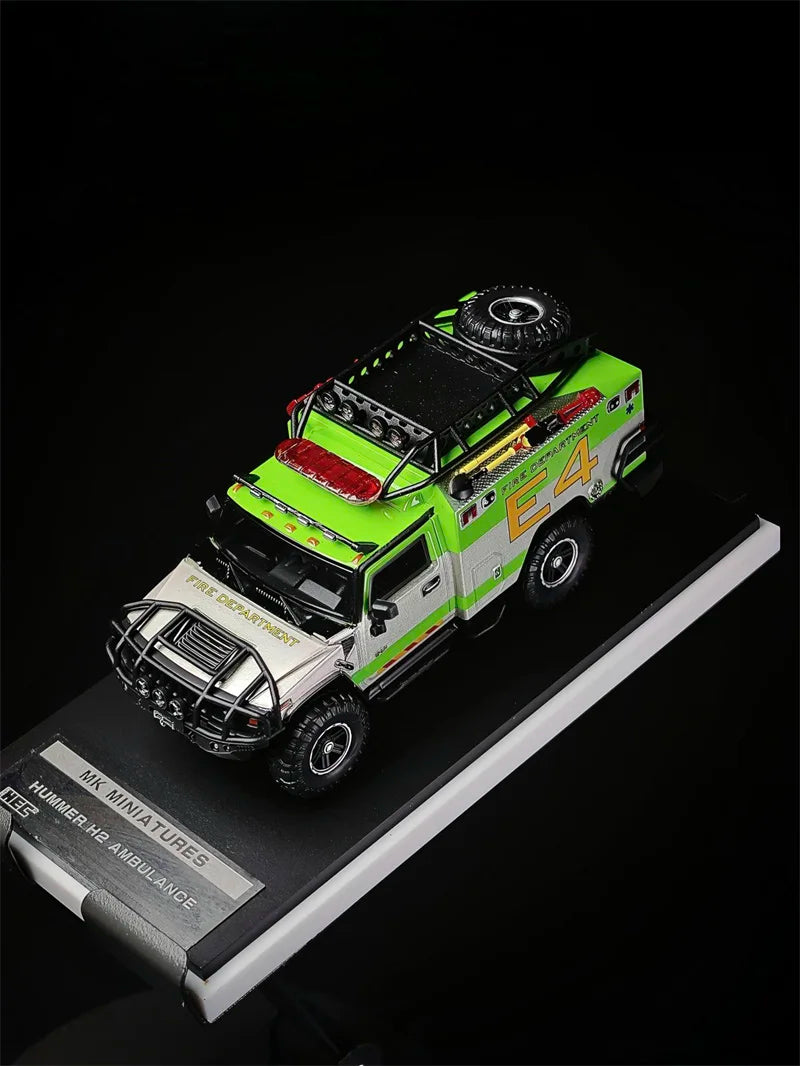 MK Miniatures 1:64 H2 Hummer Ambulance Die-Cast Car Model Miniature Gifts