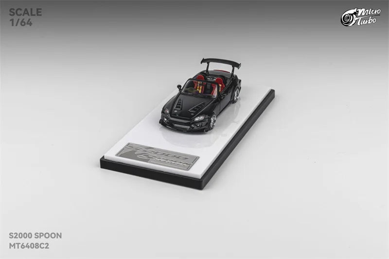 Micro Turbo 1:64 S2000 Spoon Metallic Black limited999 Diecast Model Car