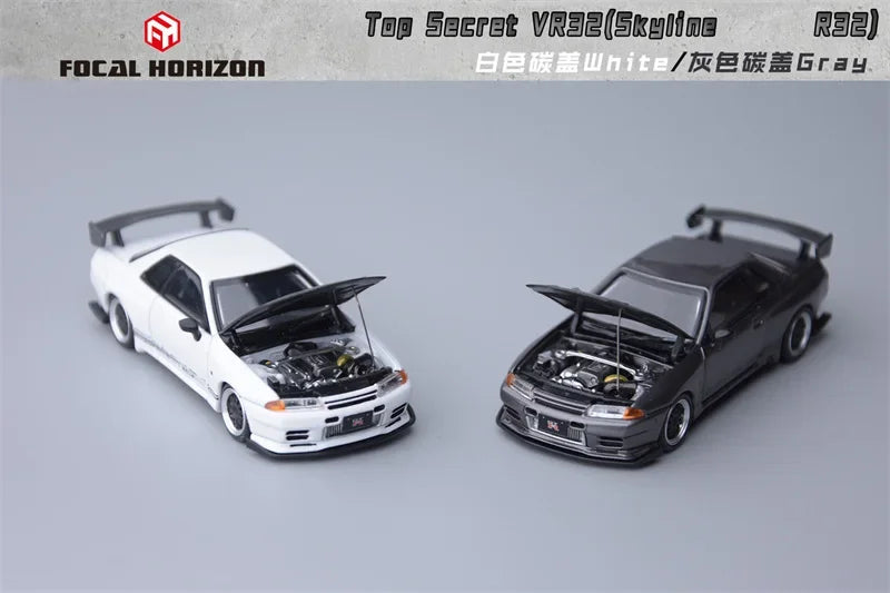 Focal Horizon 1:64 Top Secret VR32 White / Grey with Carbon Hood Diecast Model Car