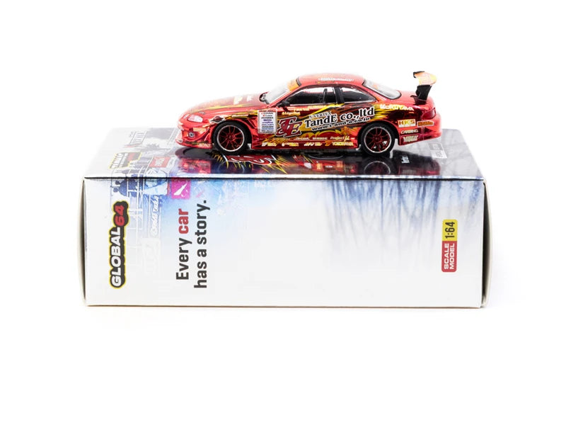 Tarmac Works 1:64 Vertex Ridge TE3006 Soarer Chrome Red Diecast Model Car