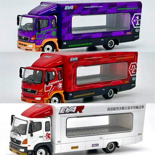Unique Model × Tiny 1:64 Hino 500 Ranger EVA Painting lifting box truck Diecast Model Car