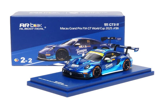 AR Box 1:64 GT3 R Macau Grand Prix tempo Racing Blue Diecast Model Car