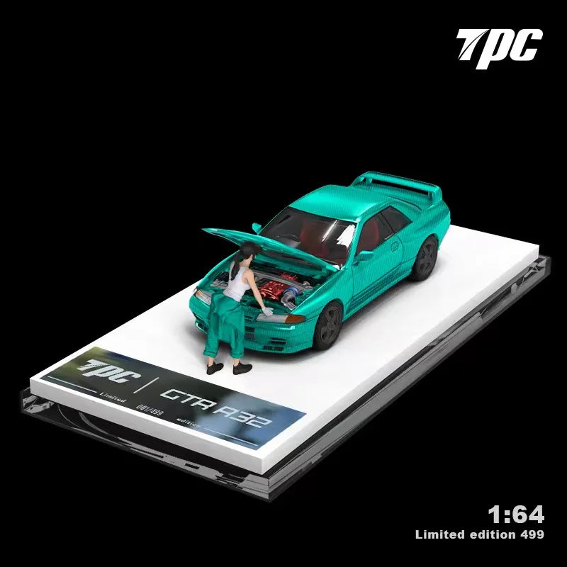 **Pre-Order** TPC 1:64 GTR R32 Green carbon fiber limited499 Diecast Model Car