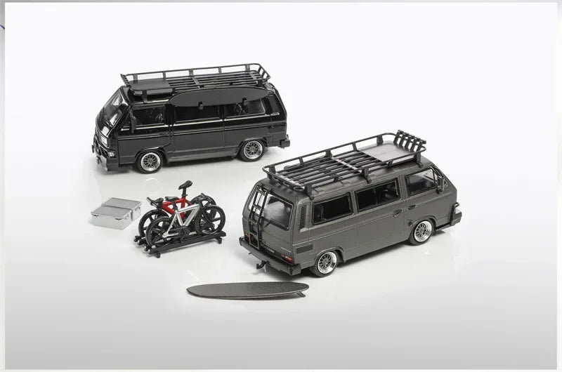 BSC & MORTAL 1:64 T3 BBS black / MATT GRAY Die-Cast Car Model Collection Miniature