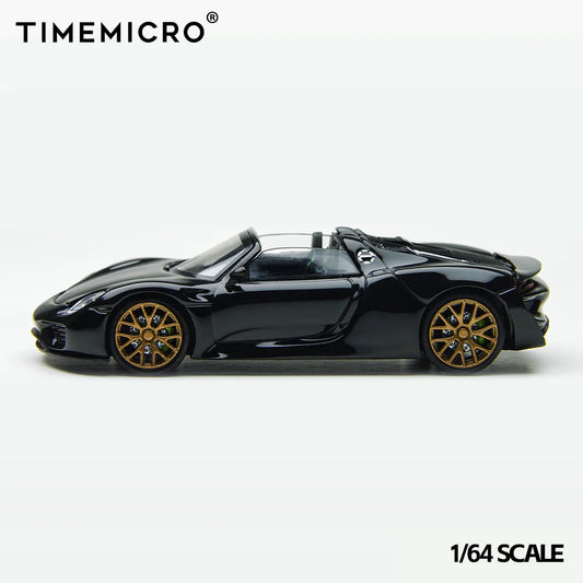 PreSale Time Micro 1:64 918 Spyder Convertible Black Collection Miniature Diecast Metal Model Car