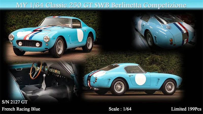 MY64 1:64 Classic 250GT SWB Berlinetta Resin Model Car