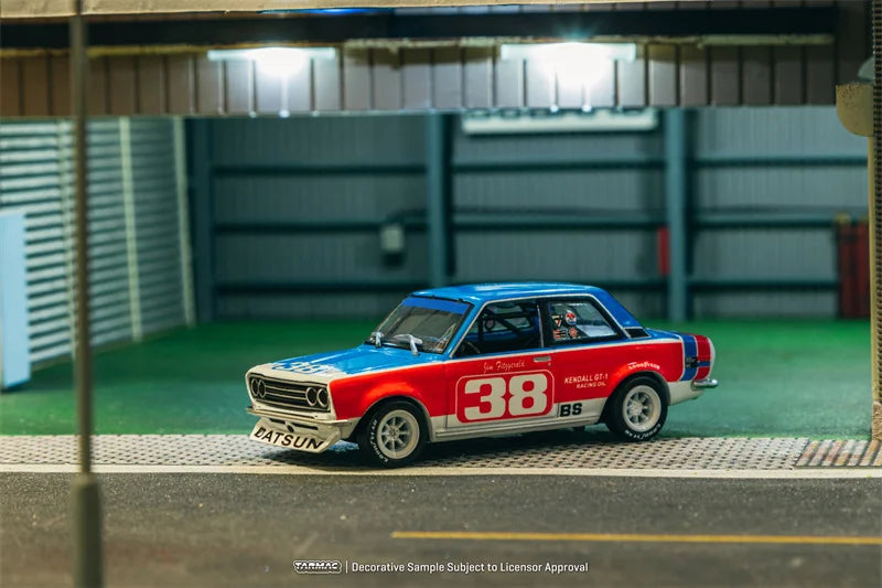 **Pre-Order** Tarmac Works 1:64 Datsun 510 SCCA National Championship 1973 Red and Blue#38 Diecast Model Car