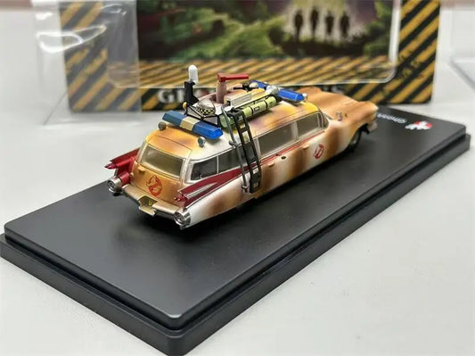 YS Model 1:64 1959 ECTO-1 Miller-Meteor Ghostbusters Dirty ver Die-Cast Car Model Miniature Gifts