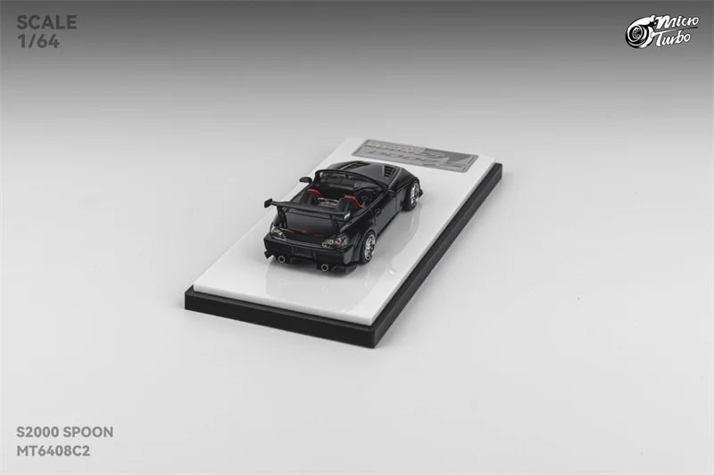 Micro Turbo 1:64 S2000 Spoon Metallic Black limited999 Diecast Model Car