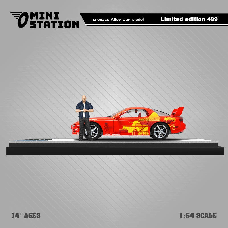 Mini Station  1:64 RX-7 Orange Fast & Furious limited499 Diecast Model Car